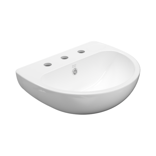 American Standard Studio 500 Wall Basin 3 Tapholes with Overflow White