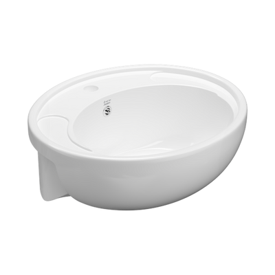 American Standard Studio 500 Semi Recessed Basin 1 Taphole with Overflow White