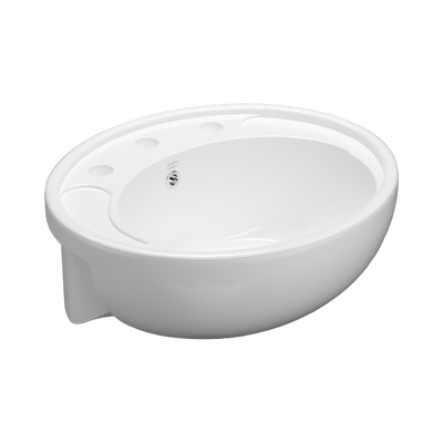 American Standard Studio 500 Semi Recessed Basin 3 Tapholes with Overflow White