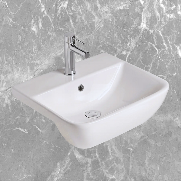 American Standard Cygnet 500 Semi Recessed Basin 1 Taphole with Overflow White