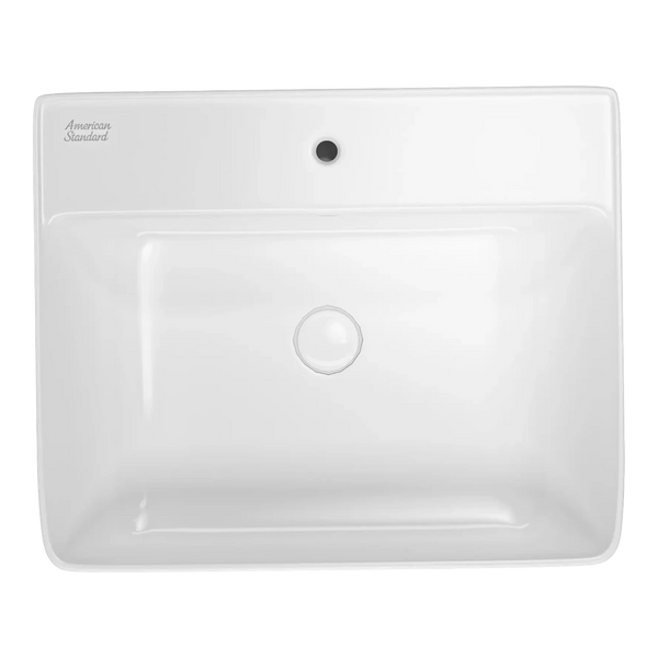 American Standard Acacia 550 SupaSleek Semi Recessed Basin 1 Tap Hole with Overflow White