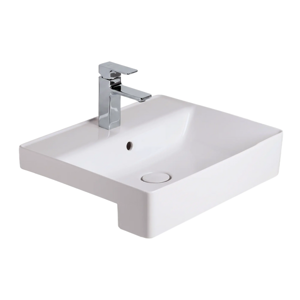 American Standard Acacia 550 SupaSleek Semi Recessed Basin 1 Tap Hole with Overflow White