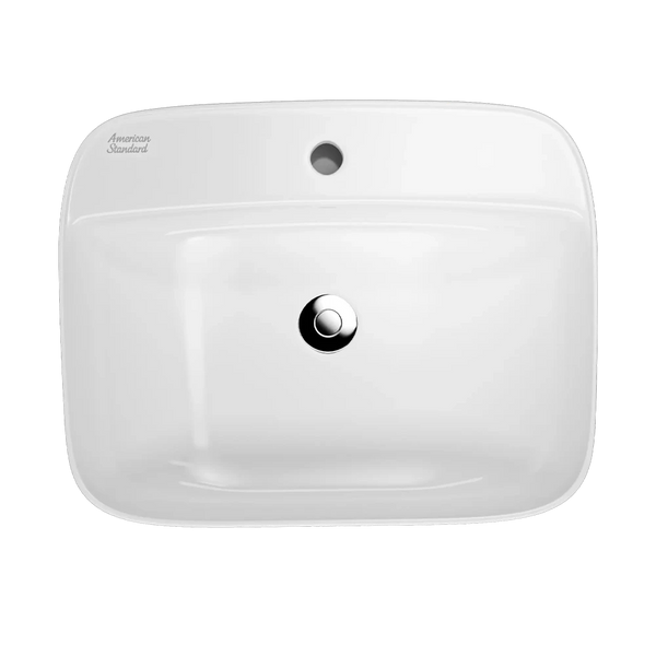 American Standard Signature 550 Semi Recessed Basin 1 Tap Hole with Overflow White