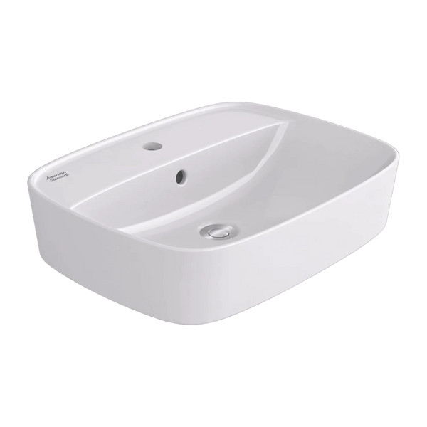 American Standard Signature 550 Counter Top Basin 1 Tap Hole with Overflow White
