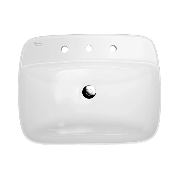 American Standard Signature 550 Counter Top Basin 3 Tap Hole with Overflow White