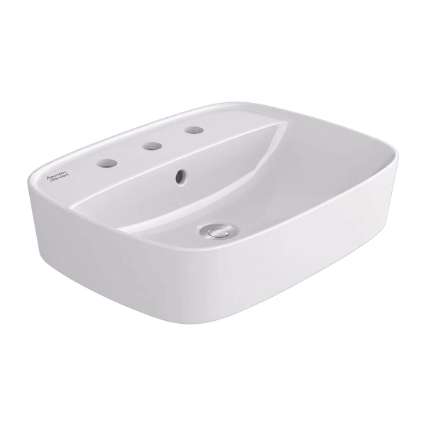 American Standard Signature 550 Counter Top Basin 3 Tap Hole with Overflow White