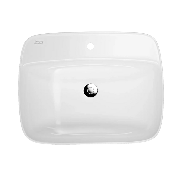 American Standard Signature 550 Semi Inset Basin 1 Tap Hole with Overflow White