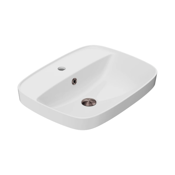 American Standard Signature 550 Semi Inset Basin 1 Taphole with Overflow Ring and Pop-Up Waste Brushed Bronze