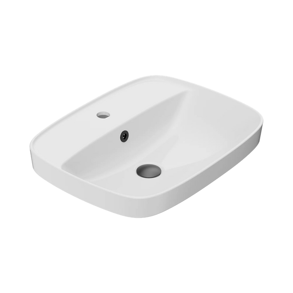 American Standard Signature 550 Semi Inset Basin 1 Taphole with Overflow Ring and Pop-Up Waste Matte Black