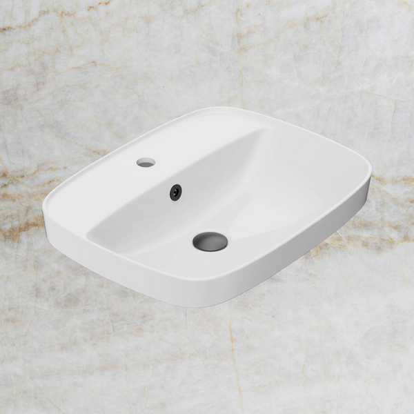 American Standard Signature 550 Semi Inset Basin 1 Taphole with Overflow Ring and Pop-Up Waste Matte Black