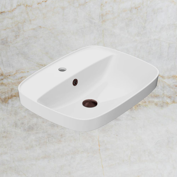 American Standard Signature 550 Semi Inset Basin 1 Taphole with Overflow Ring and Pop-Up Waste Rome Bronze