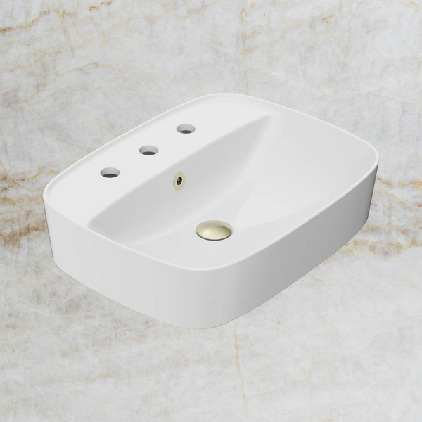 American Standard Signature 550 Counter Top Basin 3 Tapholes with Overflow Ring and Pop-Up Waste Aged Brass