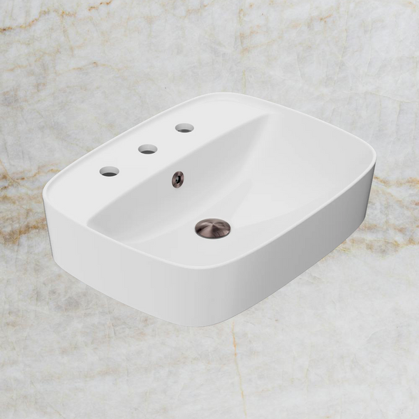 American Standard Signature 550 Counter Top Basin 3 Tapholes with Overflow Ring and Pop-Up Waste Brushed Bronze