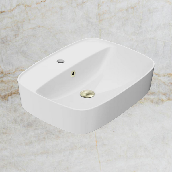 American Standard Signature 550 Counter Top Basin 1 Taphole with Overflow Ring and Pop-Up Waste Aged Brass