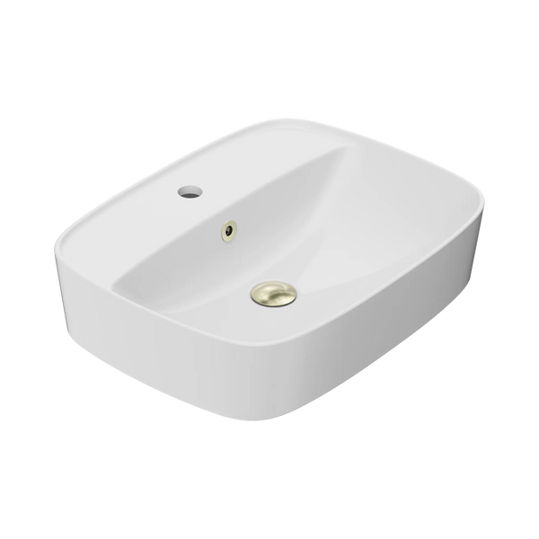 American Standard Signature 550 Counter Top Basin 1 Taphole with Overflow Ring and Pop-Up Waste Aged Brass