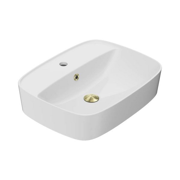American Standard Signature 550 Counter Top Basin 1 Taphole with Overflow Ring and Pop-Up Waste Brushed Gold