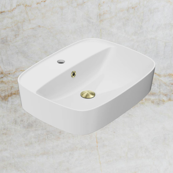 American Standard Signature 550 Counter Top Basin 1 Taphole with Overflow Ring and Pop-Up Waste Brushed Gold