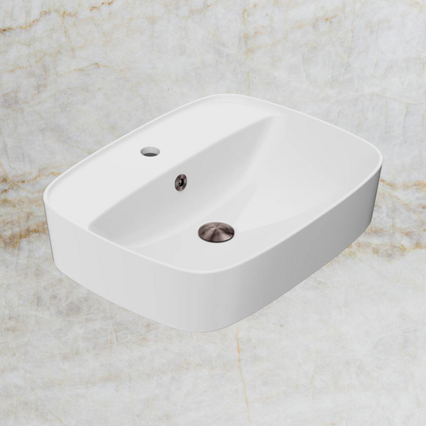 American Standard Signature 550 Counter Top Basin 1 Taphole with Overflow Ring and Pop-Up Waste Brushed Bronze