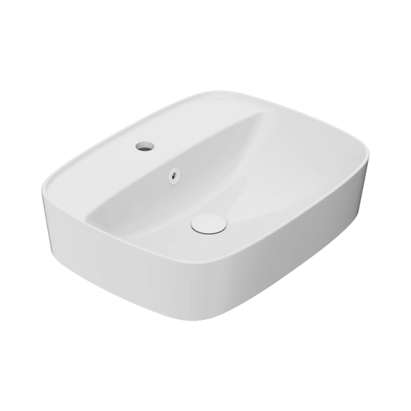 American Standard Signature 550 Counter Top Basin 1 Taphole with Overflow Ring and Pop-Up Waste Matte White