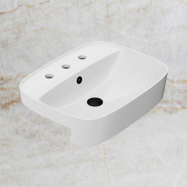 American Standard Signature 550 Semi Recessed Basin 3 Tapholes with Overflow Ring and Pop-Up Waste Matte Black