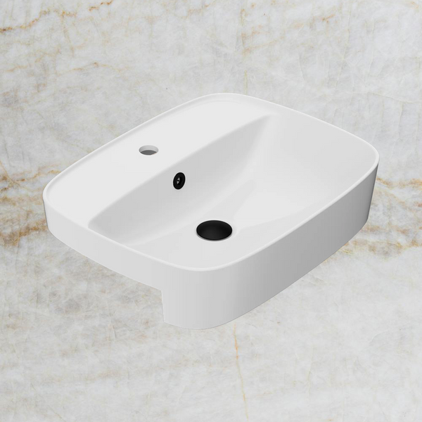 American Standard Signature 550 Semi Recessed Basin 1 Taphole with Overflow Ring and Pop-Up Waste Matte Black