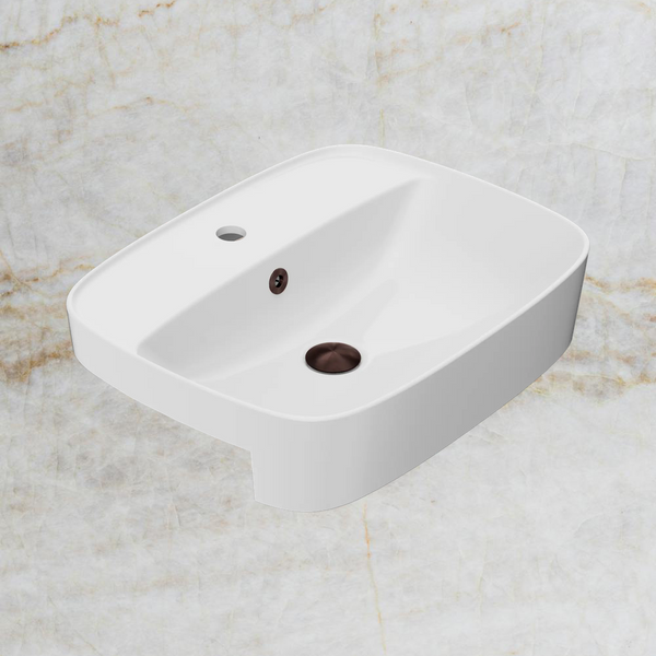 American Standard Signature 550 Semi Recessed Basin 1 Taphole with Overflow Ring and Pop-Up Waste Rome Bronze