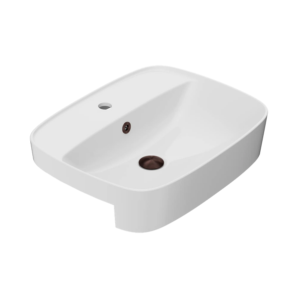 American Standard Signature 550 Semi Recessed Basin 1 Taphole with Overflow Ring and Pop-Up Waste Rome Bronze
