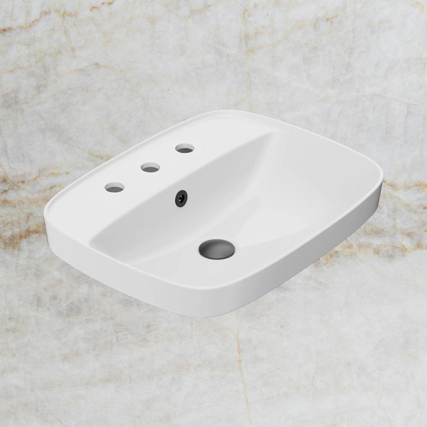 American Standard Signature 550 Semi Inset Basin 3 Tapholes with Overflow Ring and Pop-Up Waste Matte Black