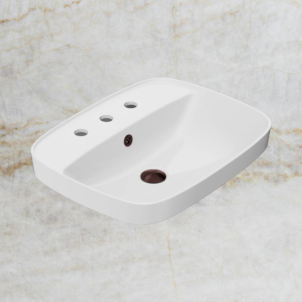 American Standard Signature 550 Semi Inset Basin 3 Tapholes with Overflow Ring and Pop-Up Waste Rome Bronze