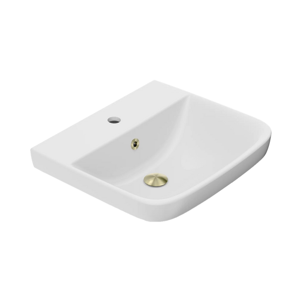 American Standard Cygnet 500 Semi Inset Basin 1 Taphole with Overflow Ring and Pop-Up Waste Brushed Gold