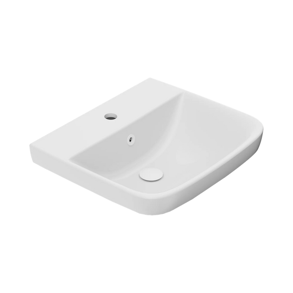 American Standard Cygnet 500 Semi Inset Basin 1 Taphole with Overflow Ring and Pop-Up Waste Matte White