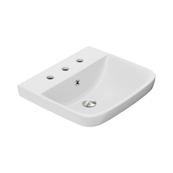 American Standard Cygnet 500 Semi Inset Basin 3 Tapholes with Overflow Ring and Pop-Up Waste Brushed Nickel