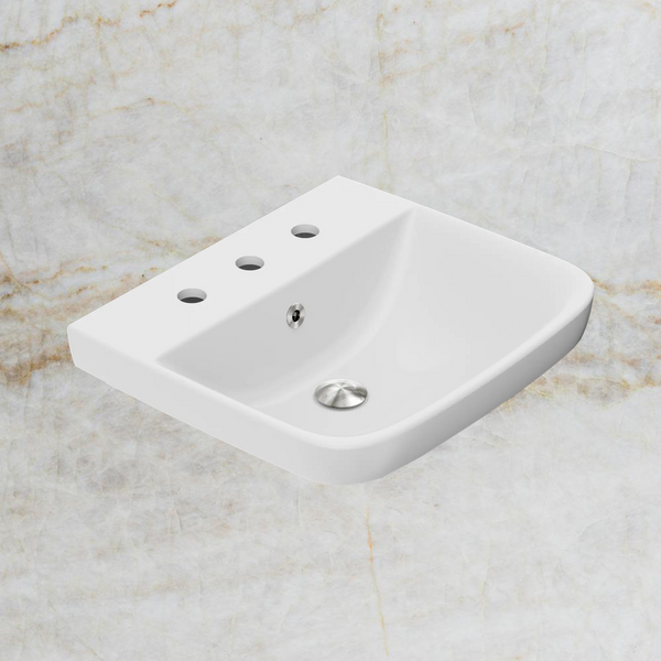 American Standard Cygnet 500 Semi Inset Basin 3 Tapholes with Overflow Ring and Pop-Up Waste Brushed Nickel