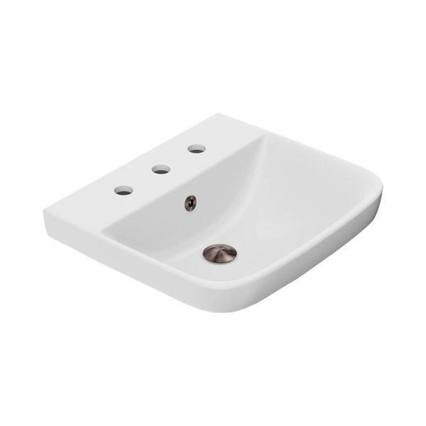 American Standard Cygnet 500 Semi Inset Basin 3 Tapholes with Overflow Ring and Pop-Up Waste Brushed Bronze