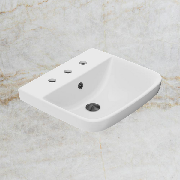 American Standard Cygnet 500 Semi Inset Basin 3 Tapholes with Overflow Ring and Pop-Up Waste Gunmetal