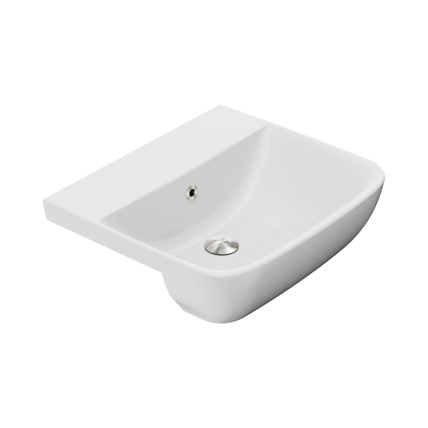 American Standard Cygnet 500 Semi Recessed Basin No Taphole with Overflow Ring and Pop-Up Waste Brushed Nickel