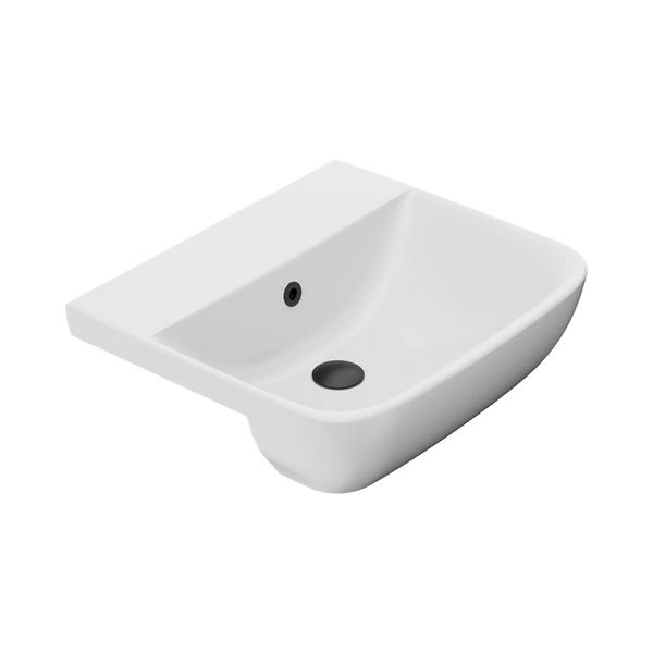 American Standard Cygnet 500 Semi Recessed Basin No Taphole with Overflow Ring and Pop-Up Waste Matte Black
