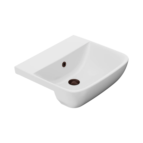 American Standard Cygnet 500 Semi Recessed Basin No Taphole with Overflow Ring and Pop-Up Waste Rome Bronze