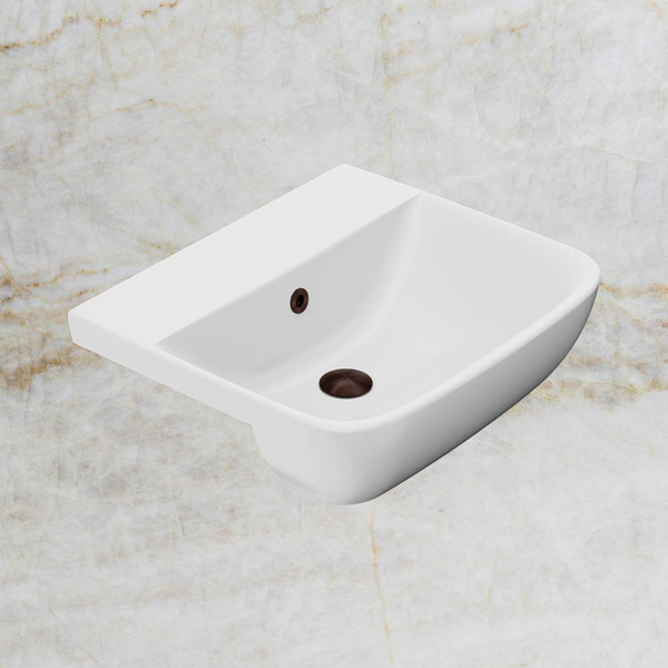 American Standard Cygnet 500 Semi Recessed Basin No Taphole with Overflow Ring and Pop-Up Waste Rome Bronze