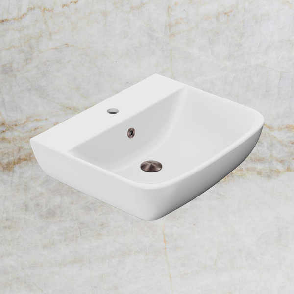 American Standard Cygnet 550 Wall Basin 1 Taphole with Overflow Ring and Pop-Up Waste Brushed Bronze
