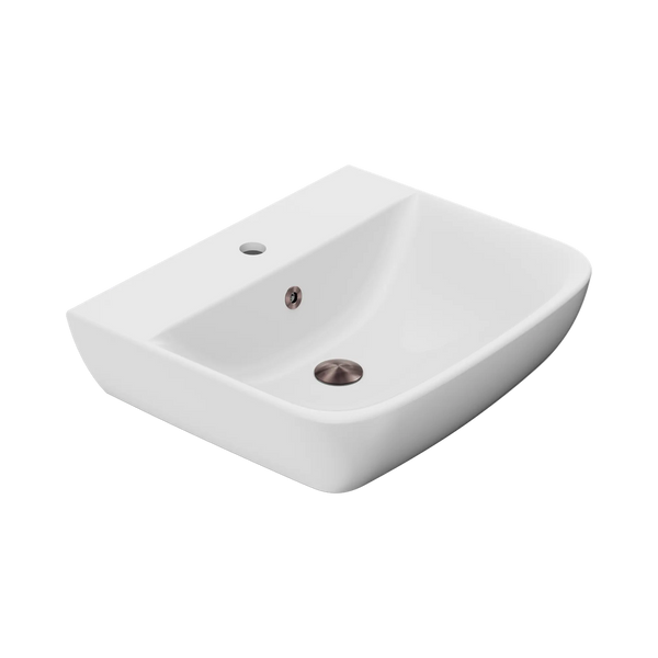 American Standard Cygnet 550 Wall Basin 1 Taphole with Overflow Ring and Pop-Up Waste Brushed Bronze