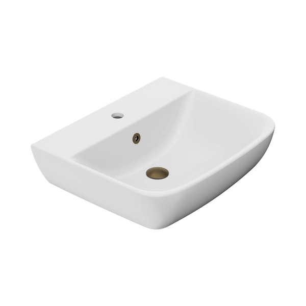 American Standard Cygnet 550 Wall Basin 1 Taphole with Overflow Ring and Pop-Up Waste Tumbled Antique Brass