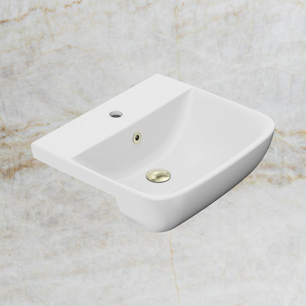 American Standard Cygnet 500 Semi Recessed Basin 1 Taphole with Overflow Ring and Pop-Up Waste Aged Brass
