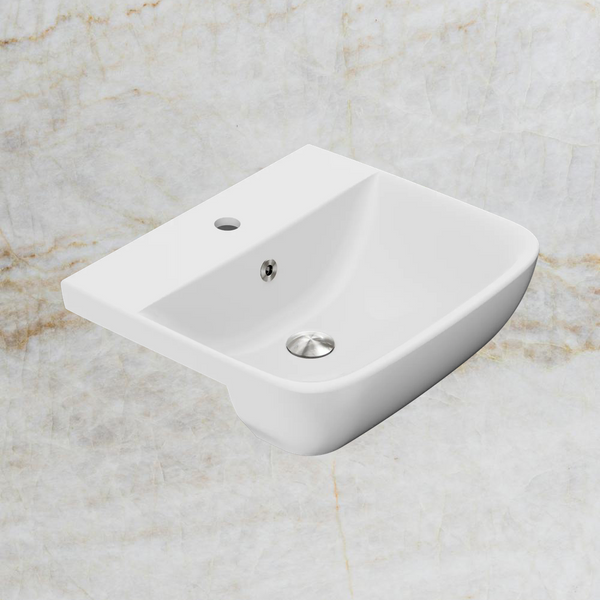 American Standard Cygnet 500 Semi Recessed Basin 1 Taphole with Overflow Ring and Pop-Up Waste Brushed Nickel