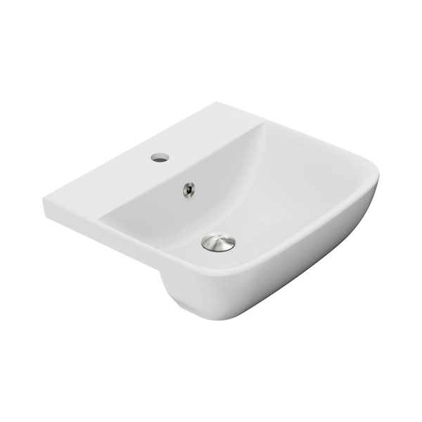 American Standard Cygnet 500 Semi Recessed Basin 1 Taphole with Overflow Ring and Pop-Up Waste Brushed Nickel