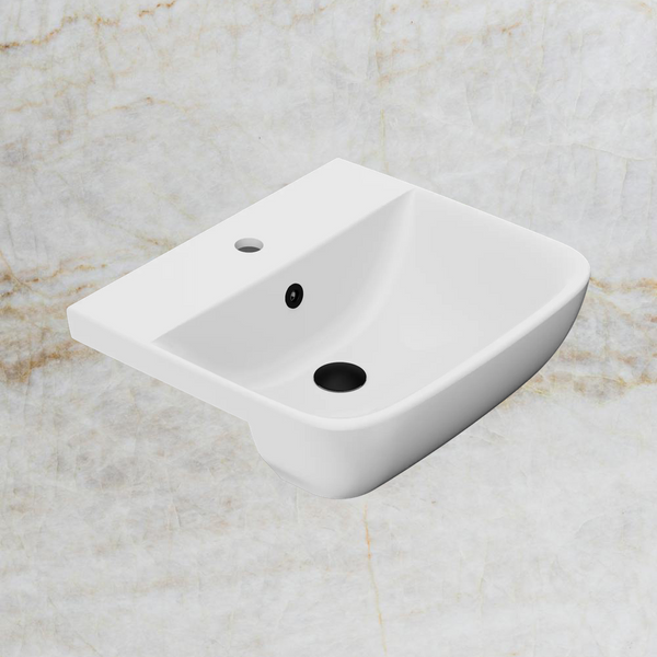 American Standard Cygnet 500 Semi Recessed Basin 1 Taphole with Overflow Ring and Pop-Up Waste Matte Black
