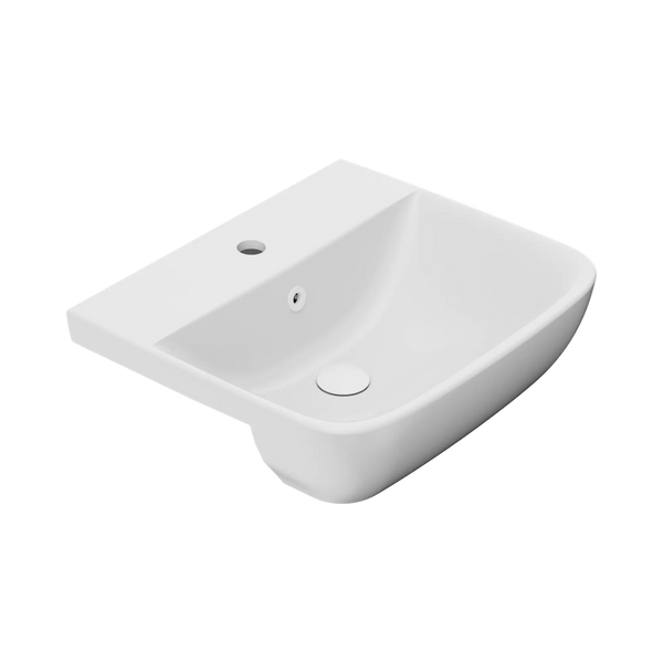 American Standard Cygnet 500 Semi Recessed Basin 1 Taphole with Overflow Ring and Pop-Up Waste Matte White