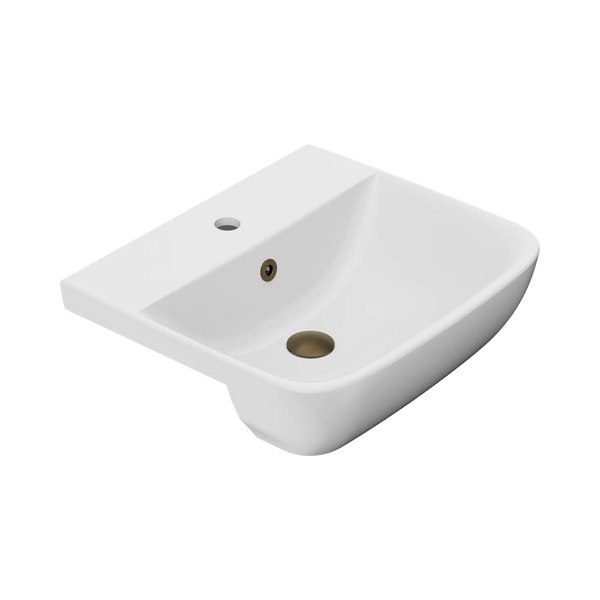 American Standard Cygnet 500 Semi Recessed Basin 1 Taphole with Overflow Ring and Pop-Up Waste Tumbled Antique Brass