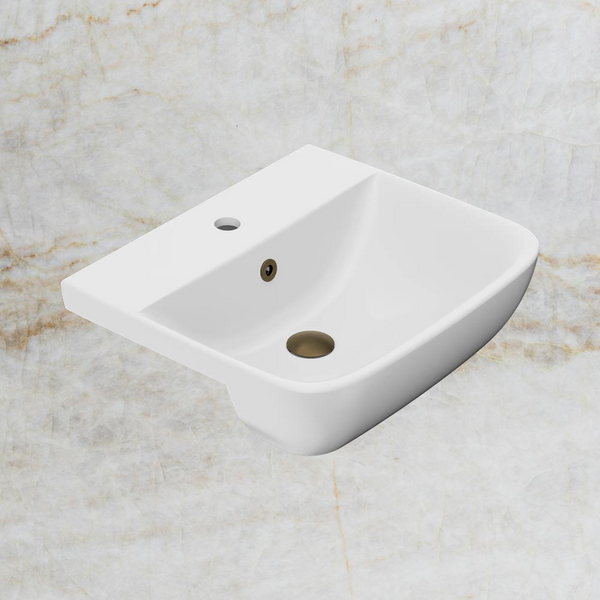 American Standard Cygnet 500 Semi Recessed Basin 1 Taphole with Overflow Ring and Pop-Up Waste Tumbled Antique Brass