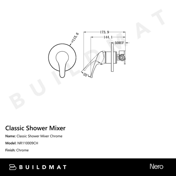 Nero Classic Shower Mixer Chrome